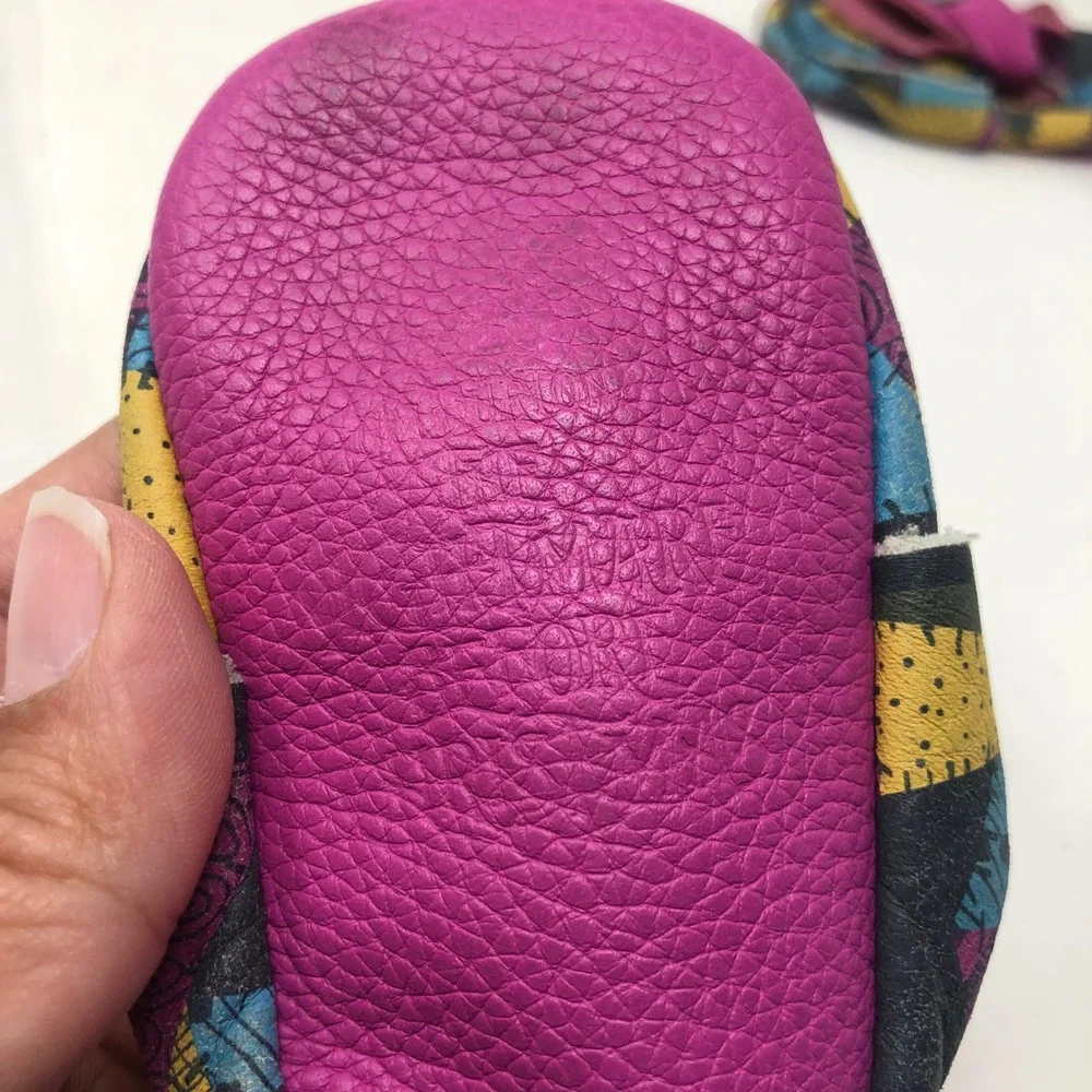 Freshly Picked Patchwork Sally Moccasins Baby 2 Infant Pink Disney  Leather